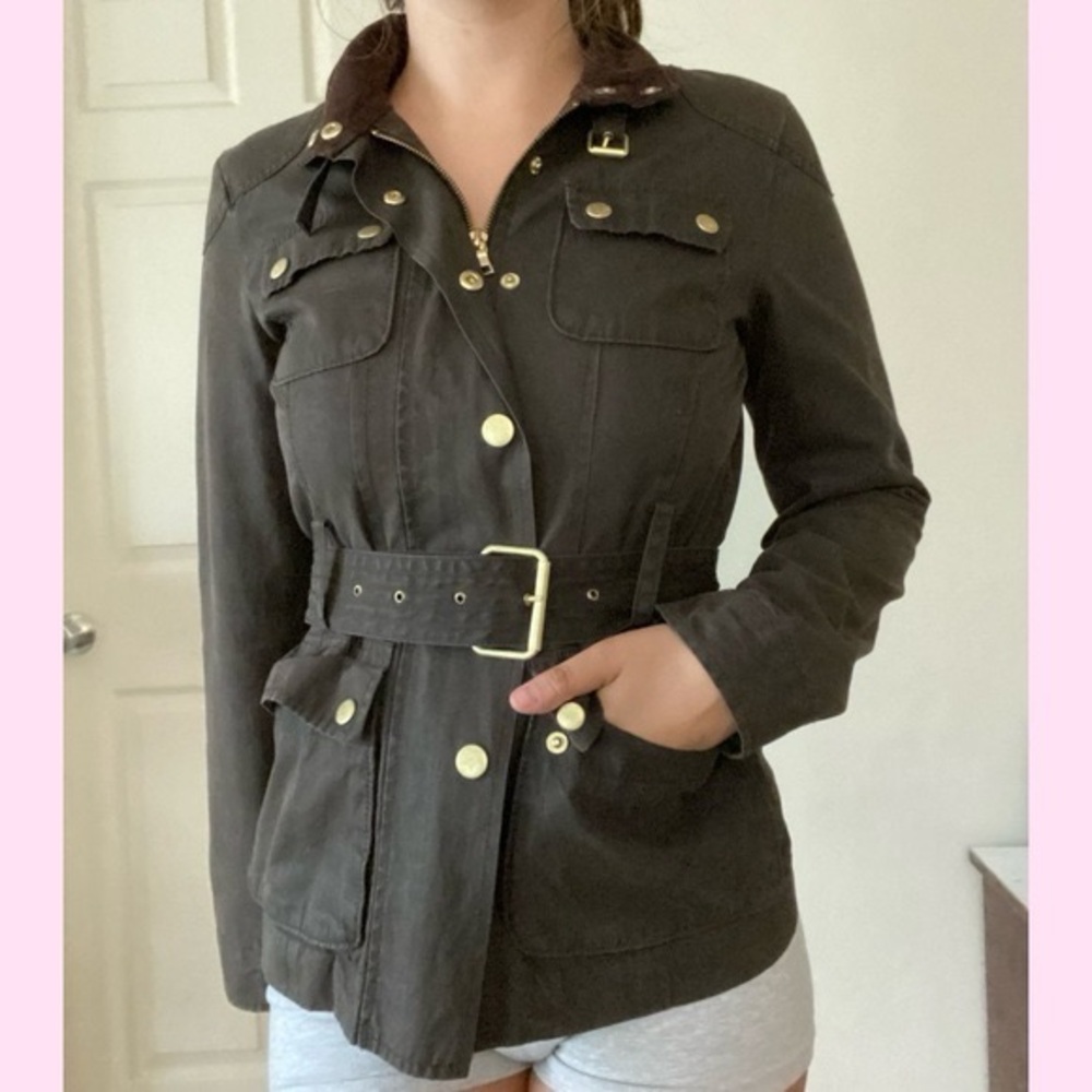 Safari Inspired Banana Republic Utility Belted Jacket‎ Brown Size Small